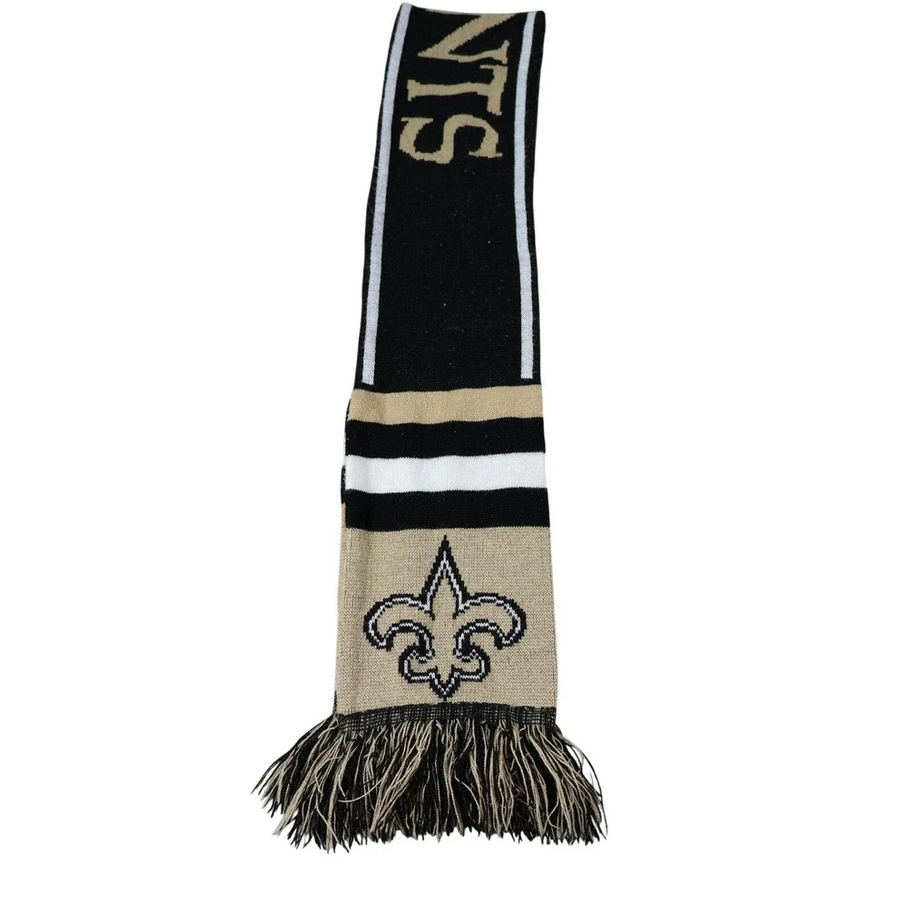 New Orleans Saints Scarf Mens One‎ Size Black Gold NFL Football Team Apparel